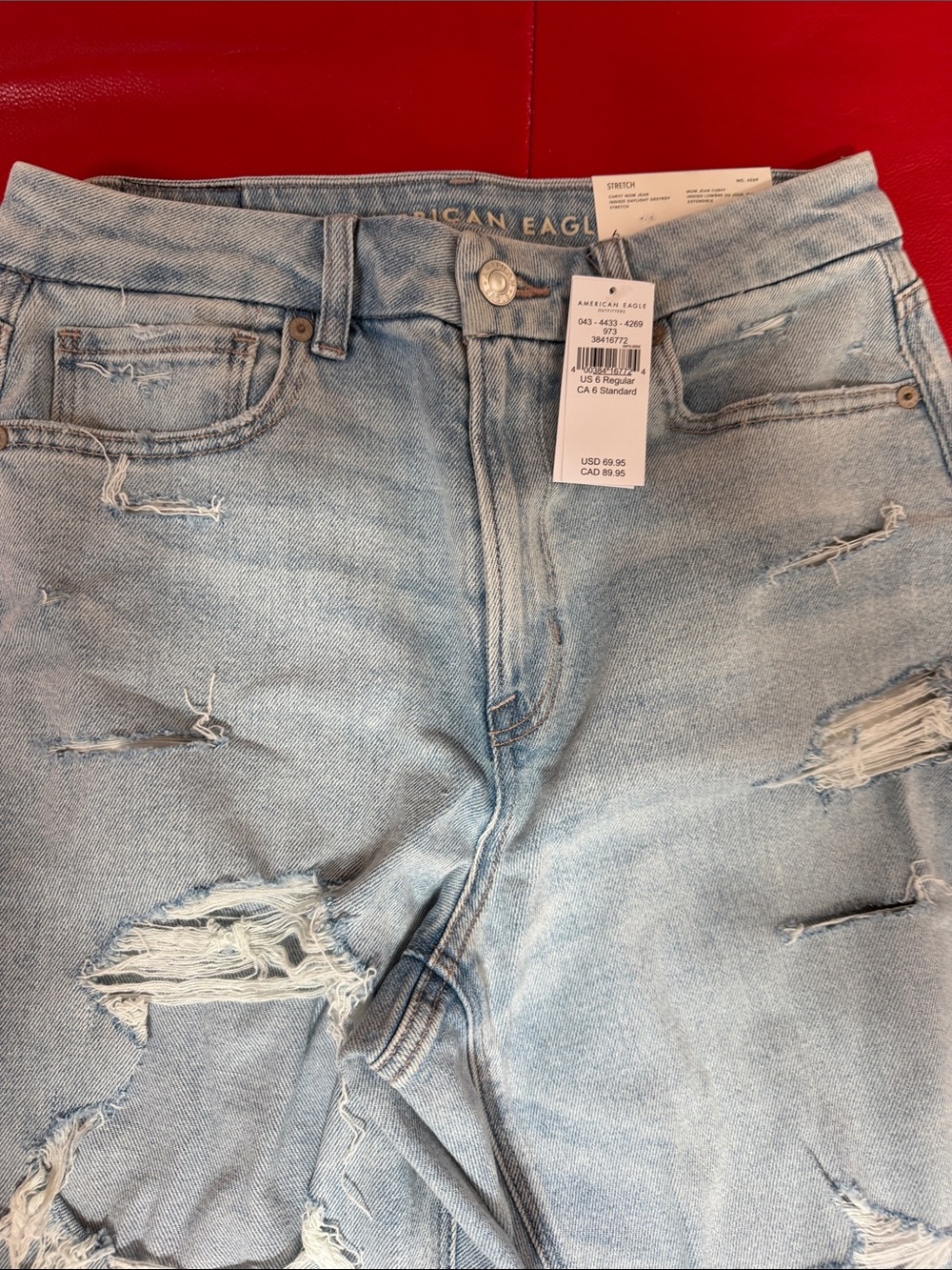 American Eagle Outfitters Light Blue Distressed Boyfriend Jeans